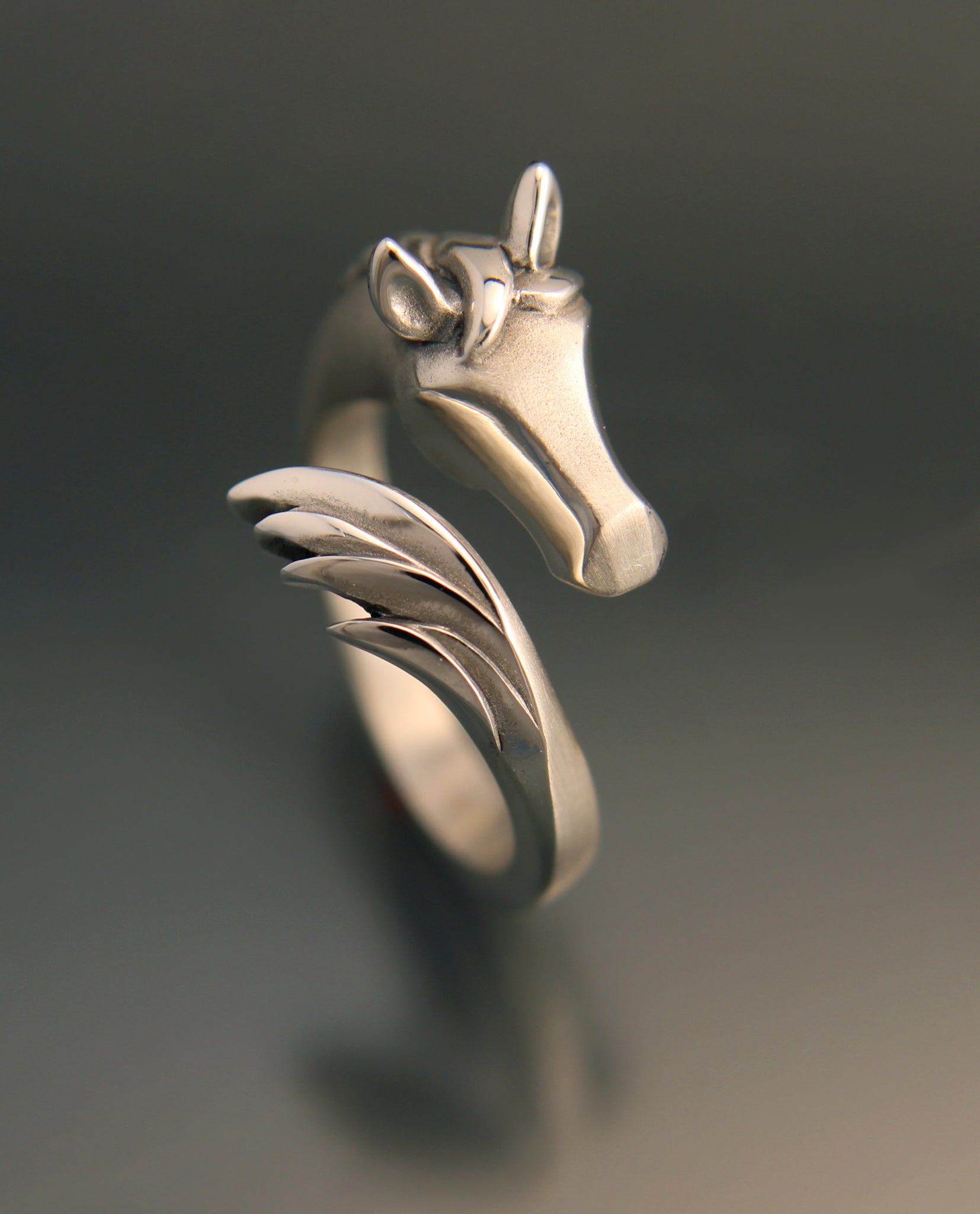 horse ring in sterling silver