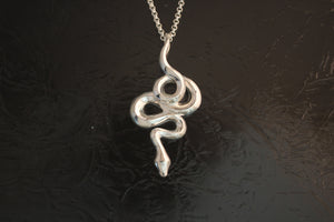 Boa Snake Pendant - Silver