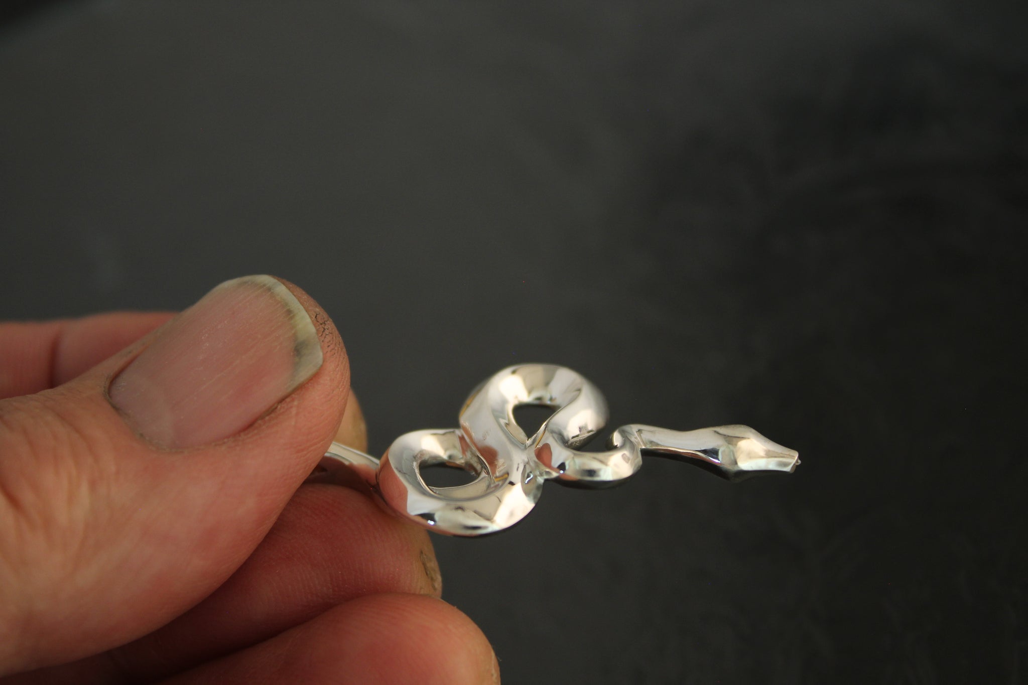 Boa Snake Pendant - Silver