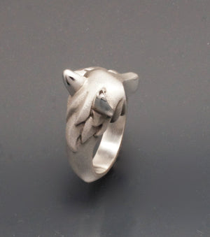 shaggy wolf. silver