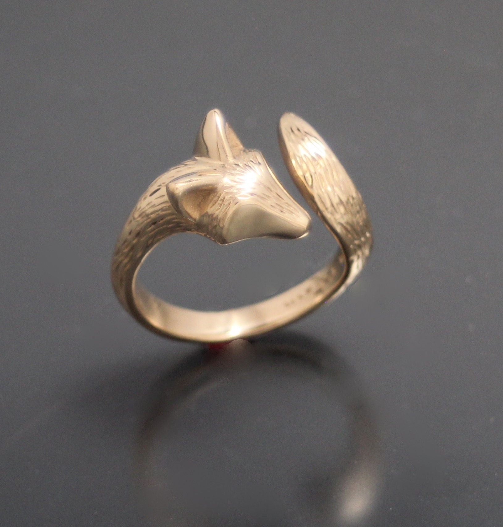 furred baby fox,   bronze