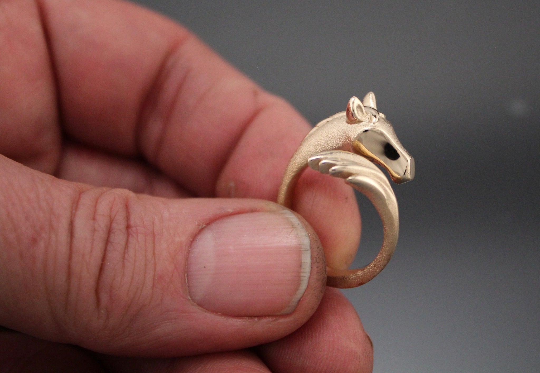 horse ring.   bronze  or gold
