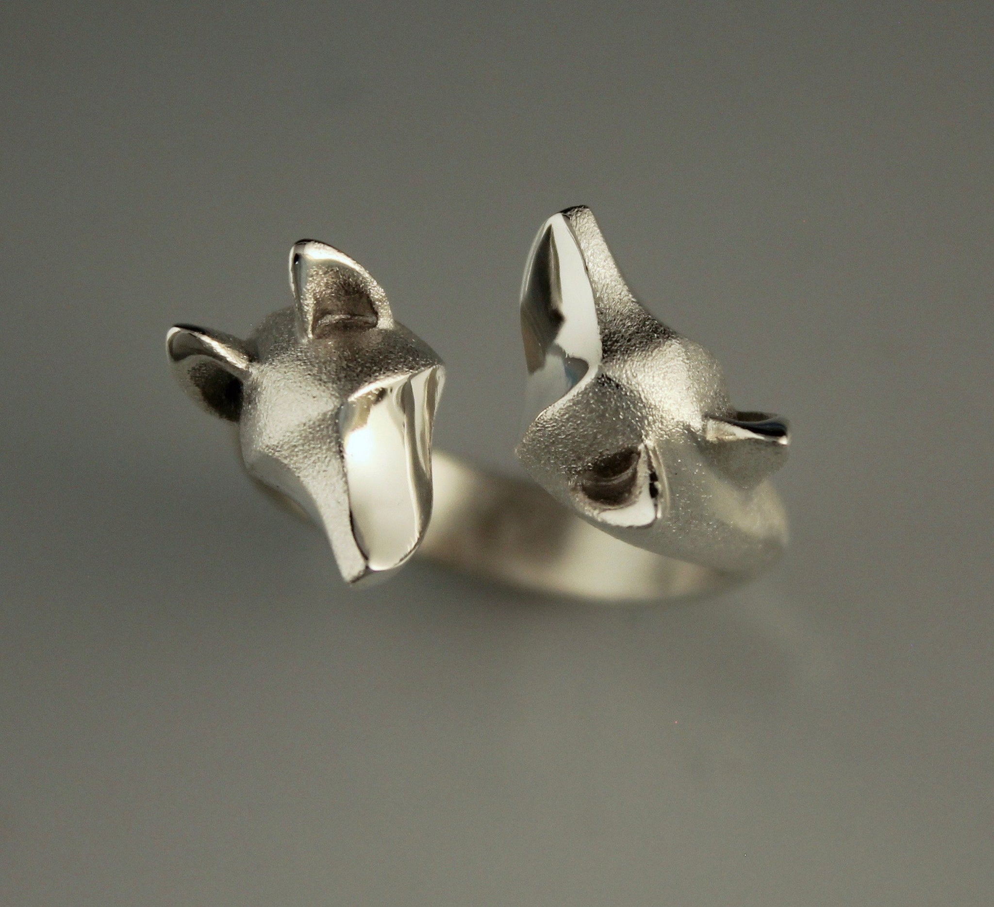 double shepherd  ring.  sterling silver