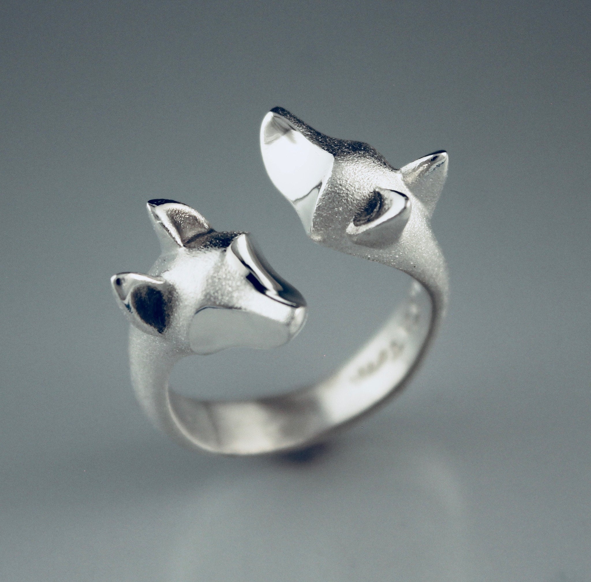 double shepherd  ring.  sterling silver