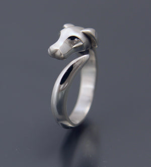 hound  ring . silver