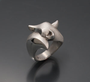 fox ring. sterling silver