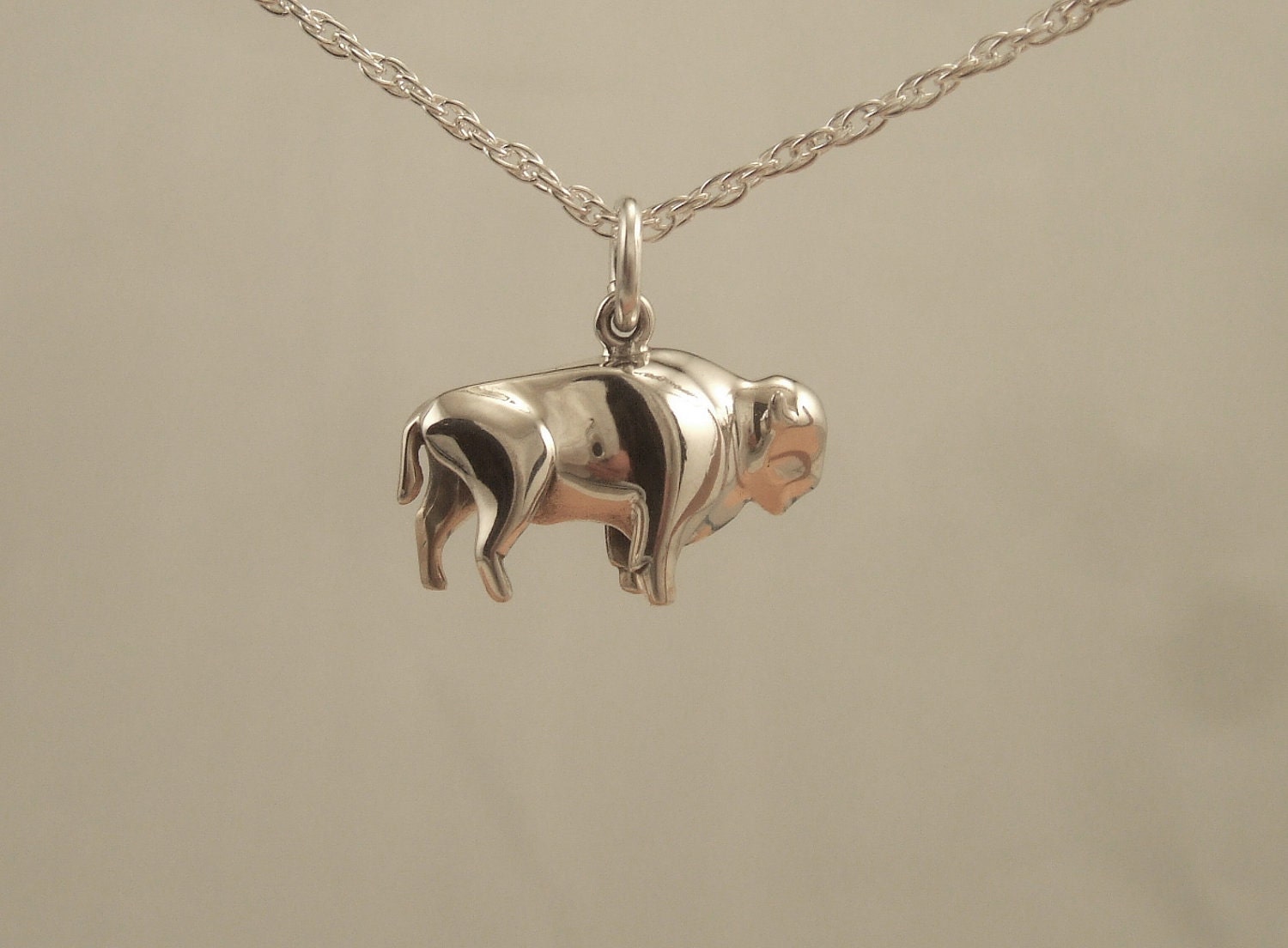 silver buffalo  pendant/ charm