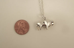 silver buffalo  pendant/ charm