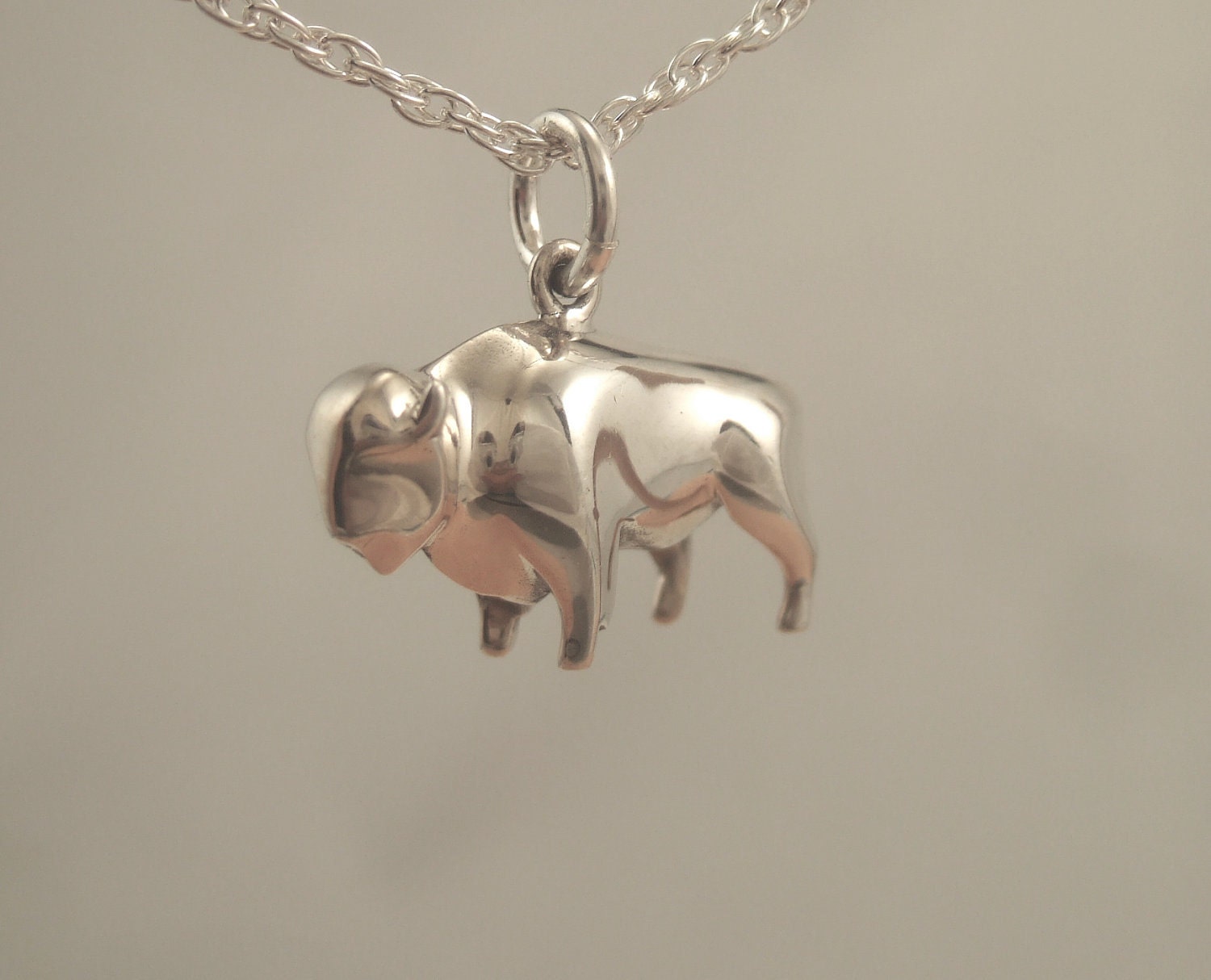 silver buffalo  pendant/ charm