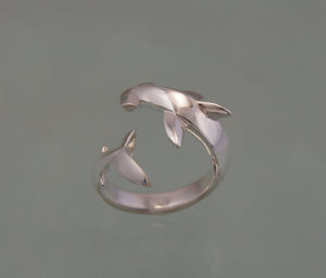 hammerhead  shark ring , silver  HIGH POLISH or SATIN finish