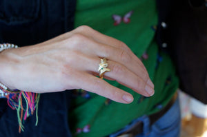 baby fox ring in sterling silver