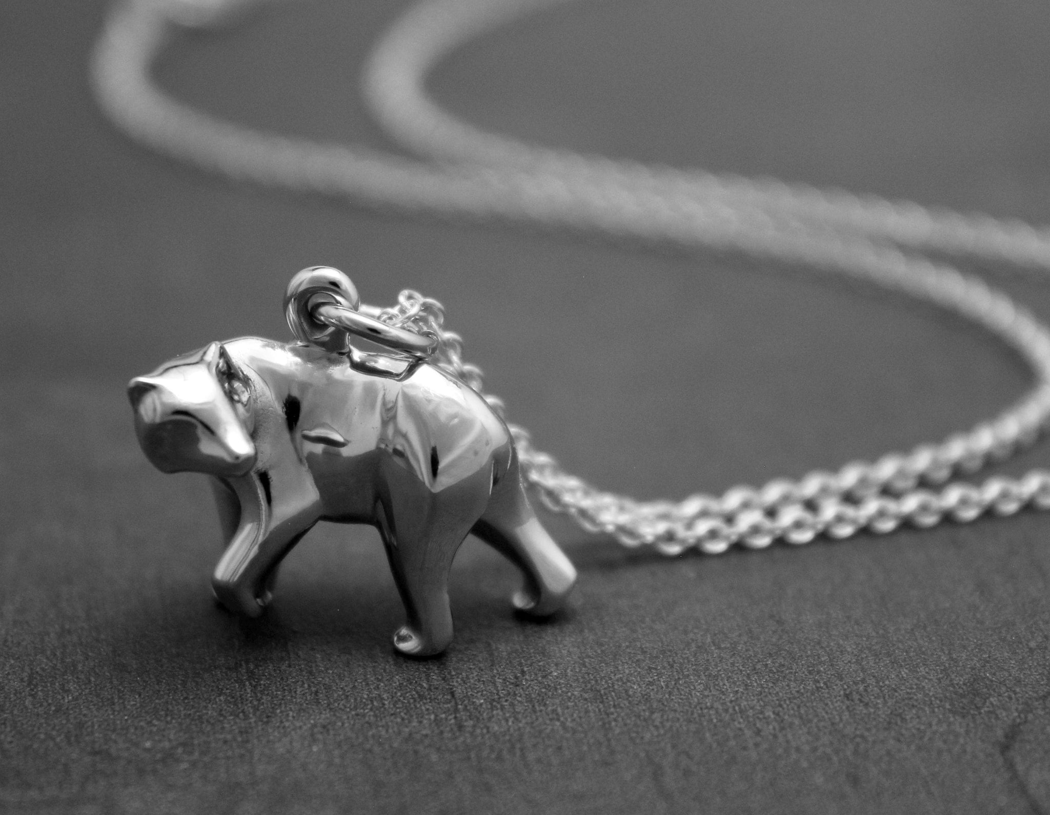 grizzly charm  silver