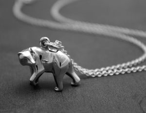 grizzly charm  silver