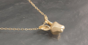 bunny pendant , bronze