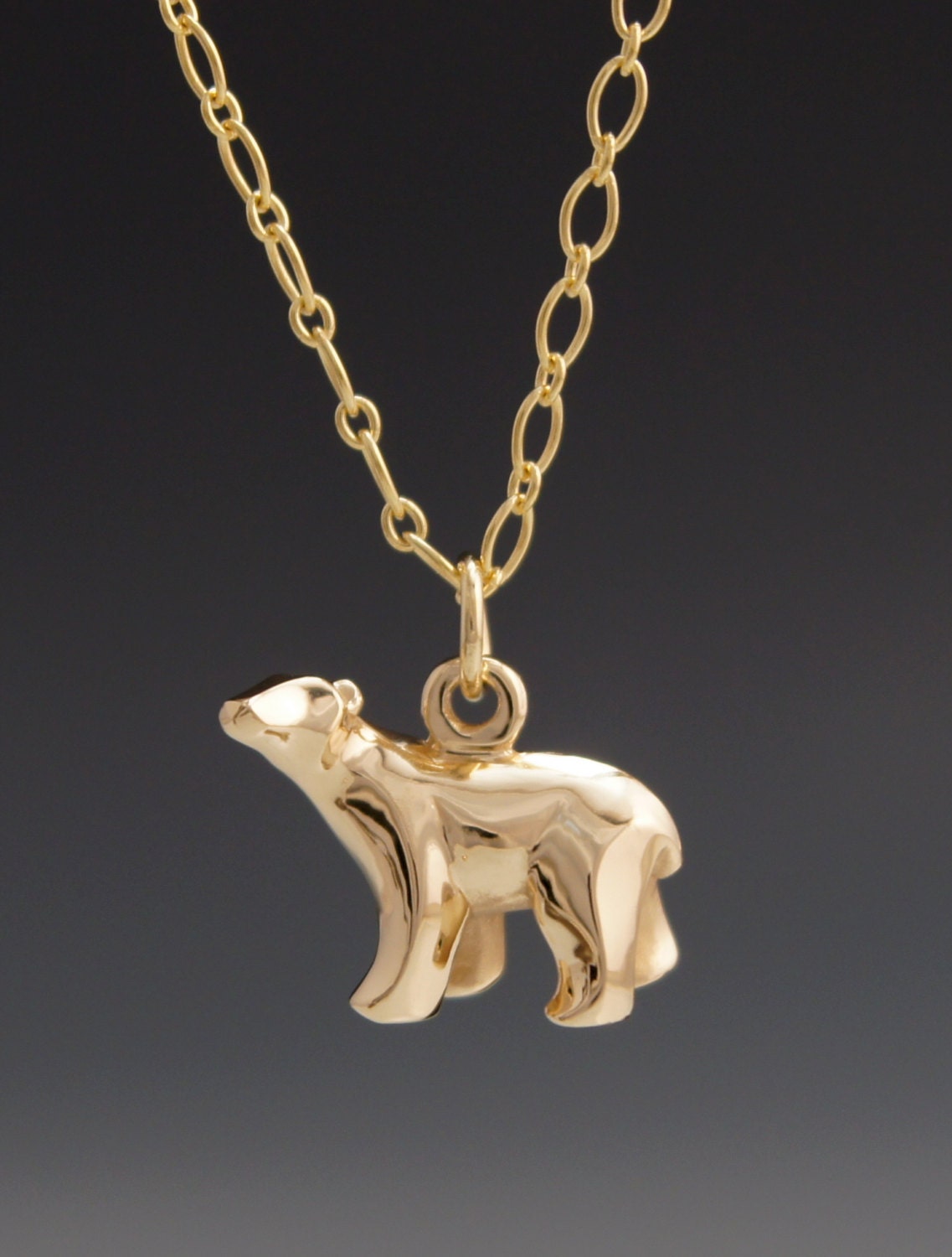 14 k polar bear pendant