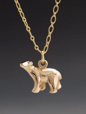 14 k polar bear pendant