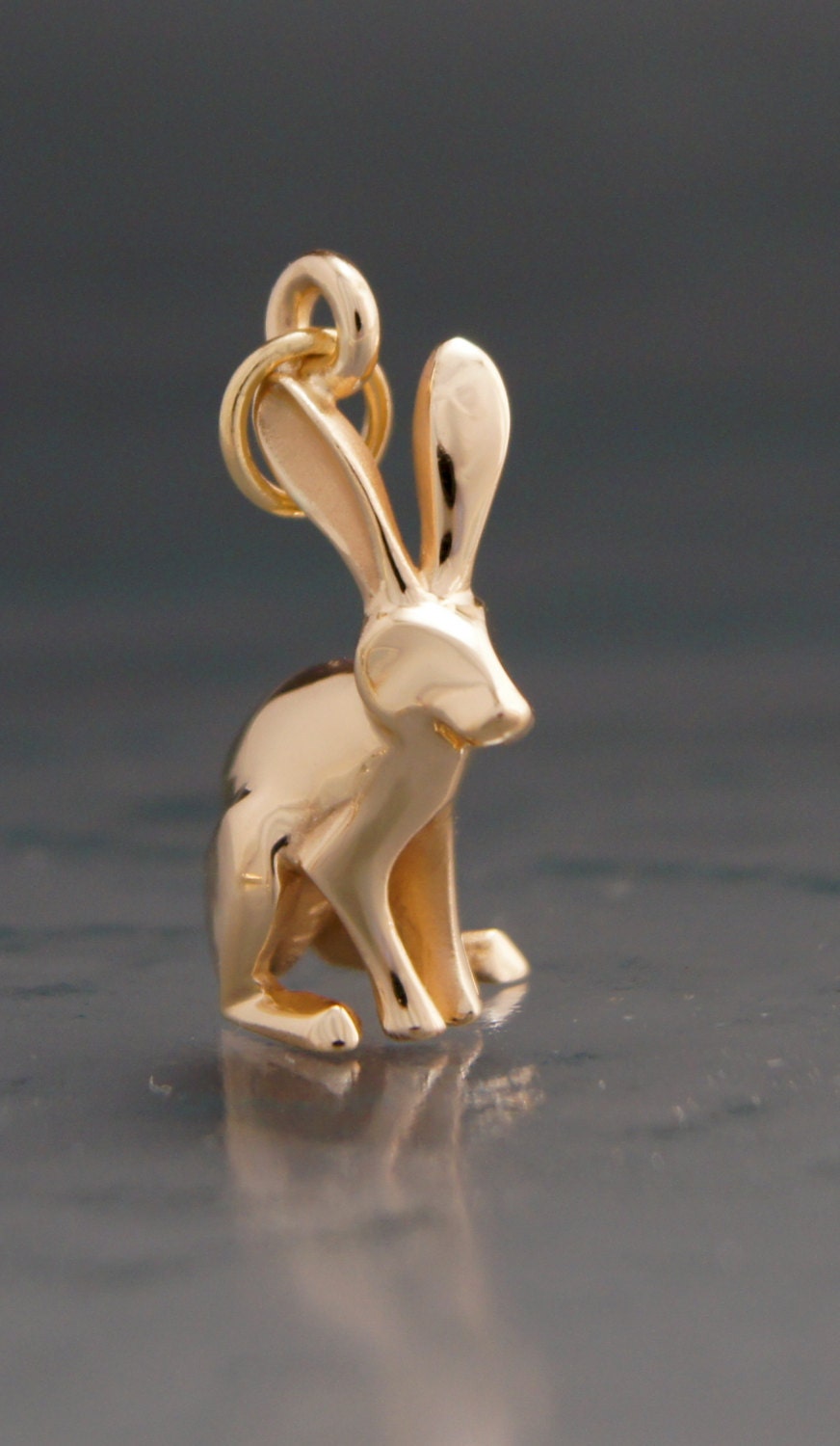 jack rabbit  pendant ,14 kt gold