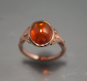 Honey bee ring   14 k rose gold  specertite