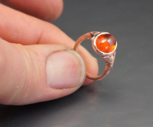 Honey bee ring   14 k rose gold  specertite