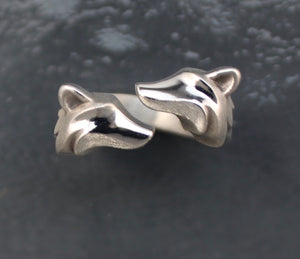 Double Fox Silver Ring