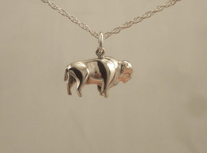 silver buffalo pendant/charm