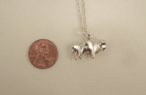 silver buffalo pendant/charm