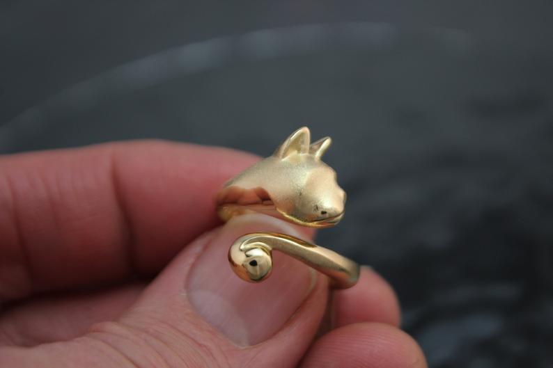 Boston Terrier Ring in Bronze or Silver
