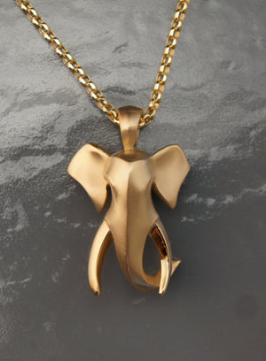bull elephant 14K pendant