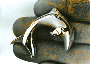 large silver leaping dolphin pendant