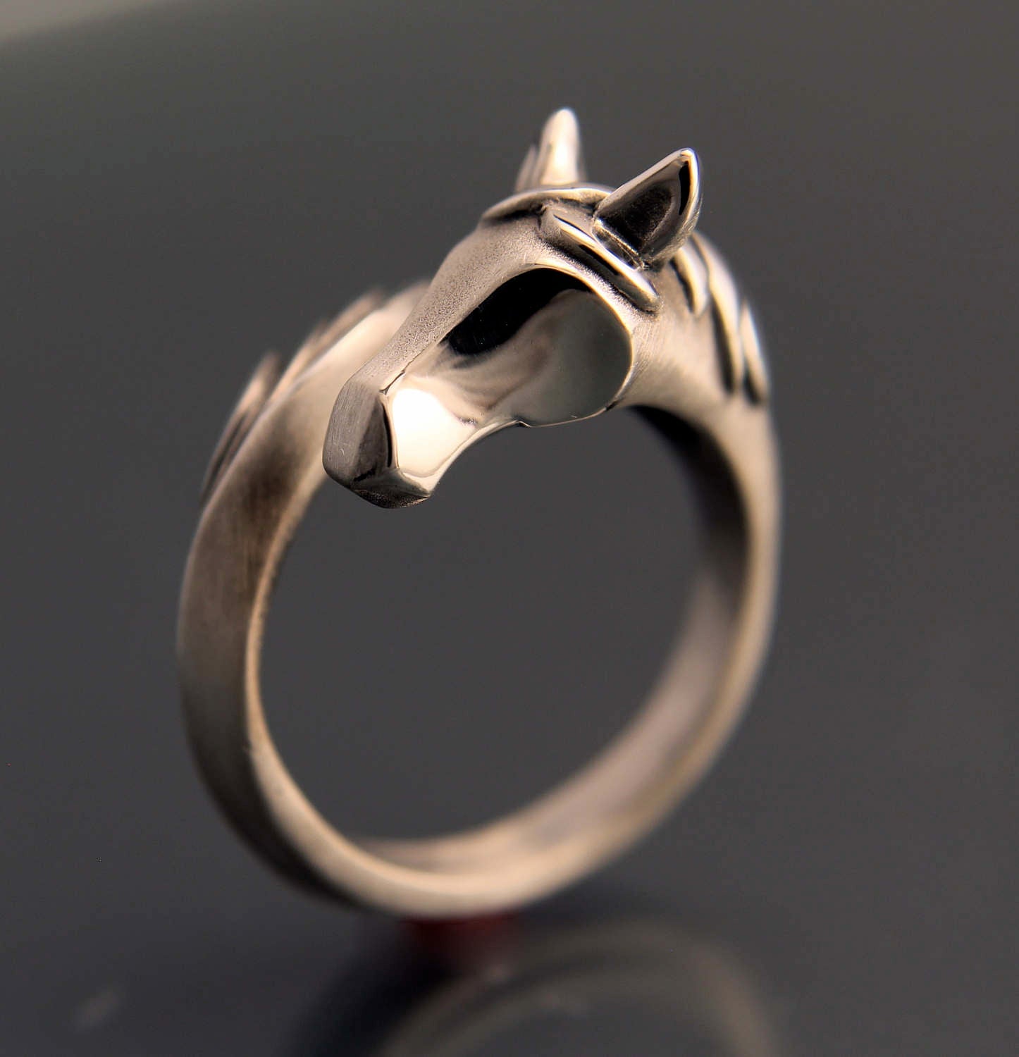 silver horse ring