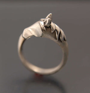 silver horse ring