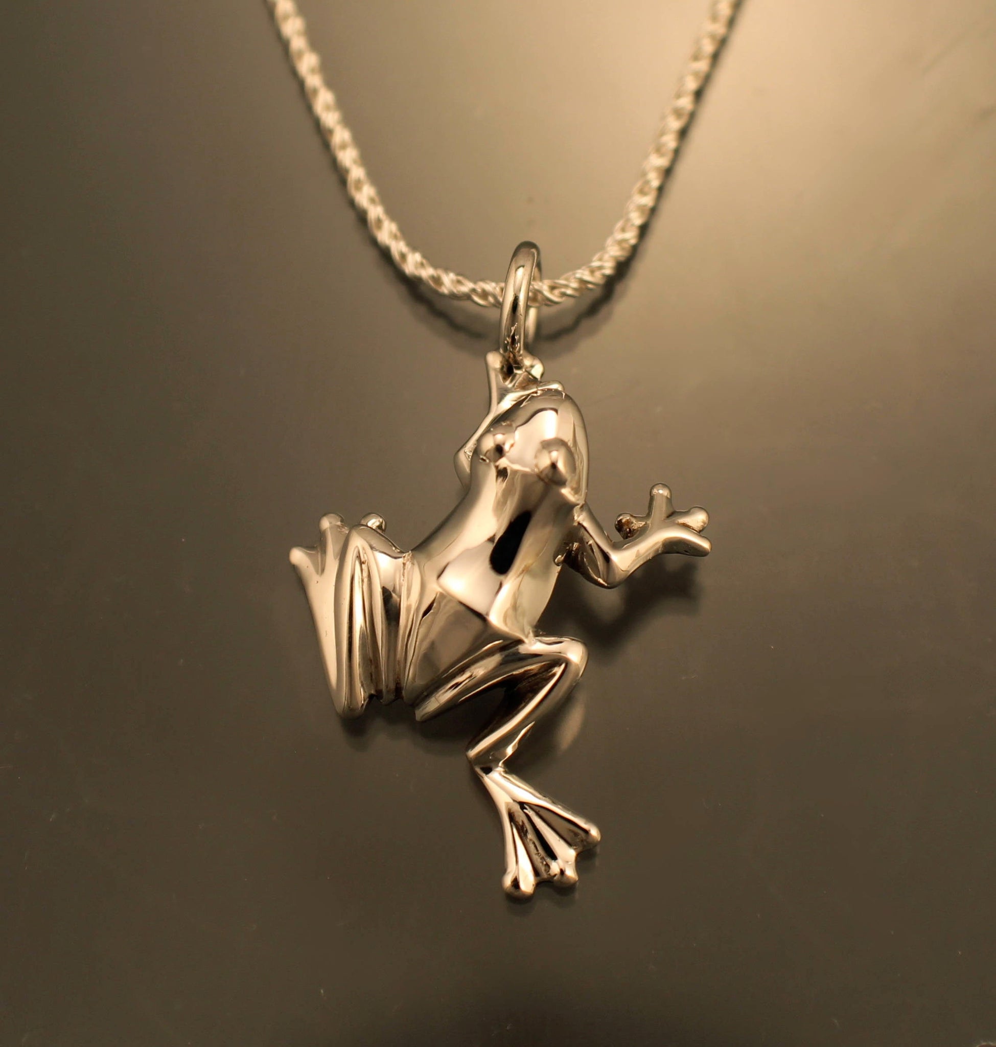 silver frog pendant