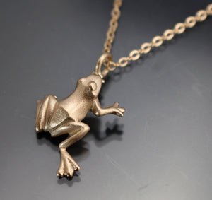 bronze frog pendant