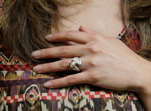 silver frog ring