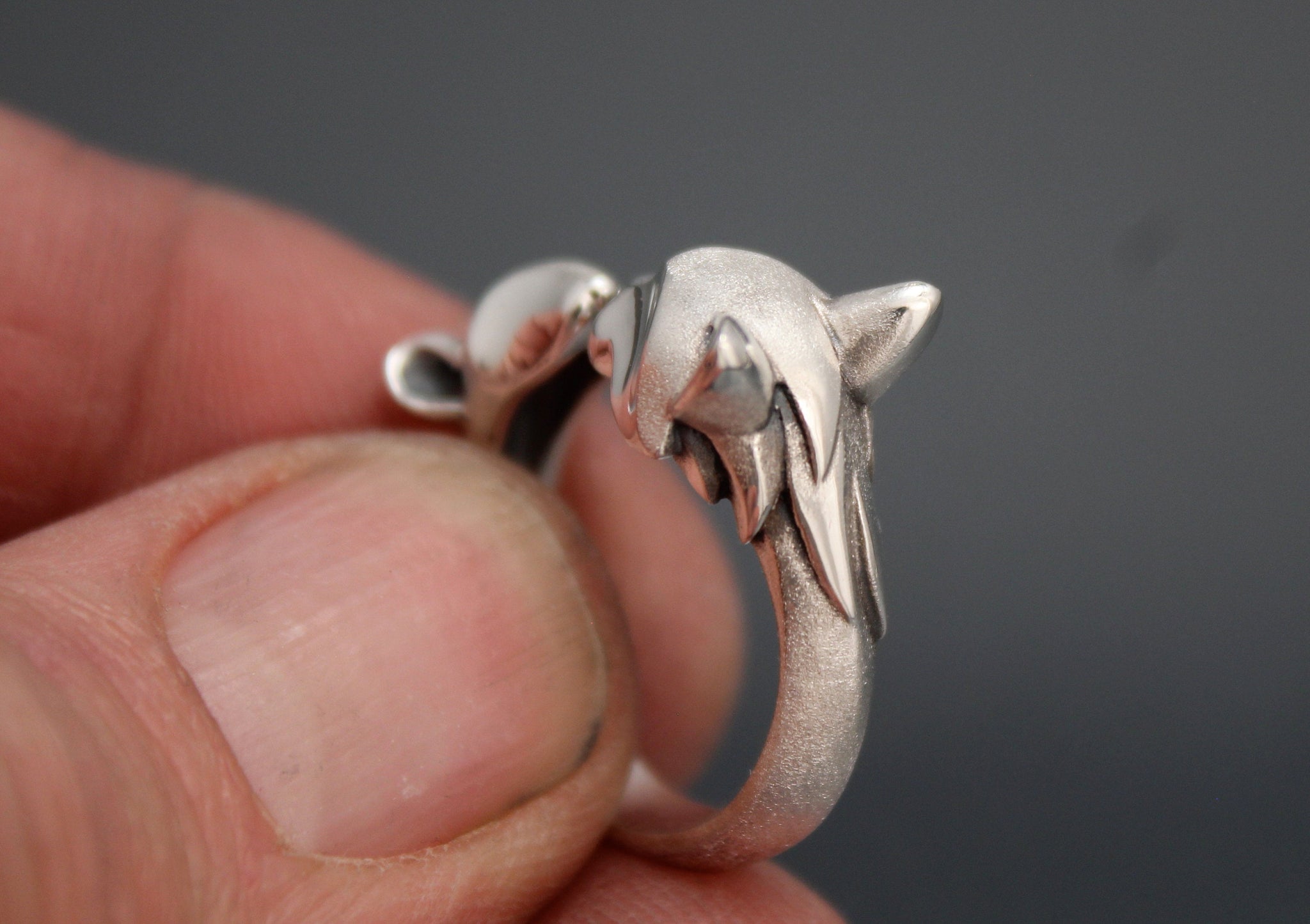 Cat and Mouse silver ring