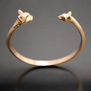 cat and mouse, bronze bracelet