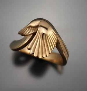 bronze magpie ring
