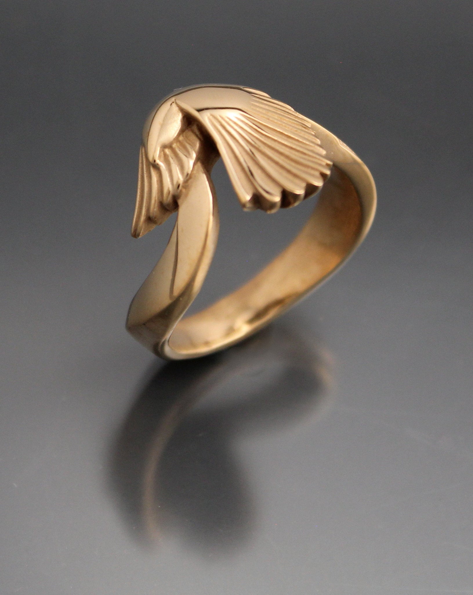 bronze magpie ring