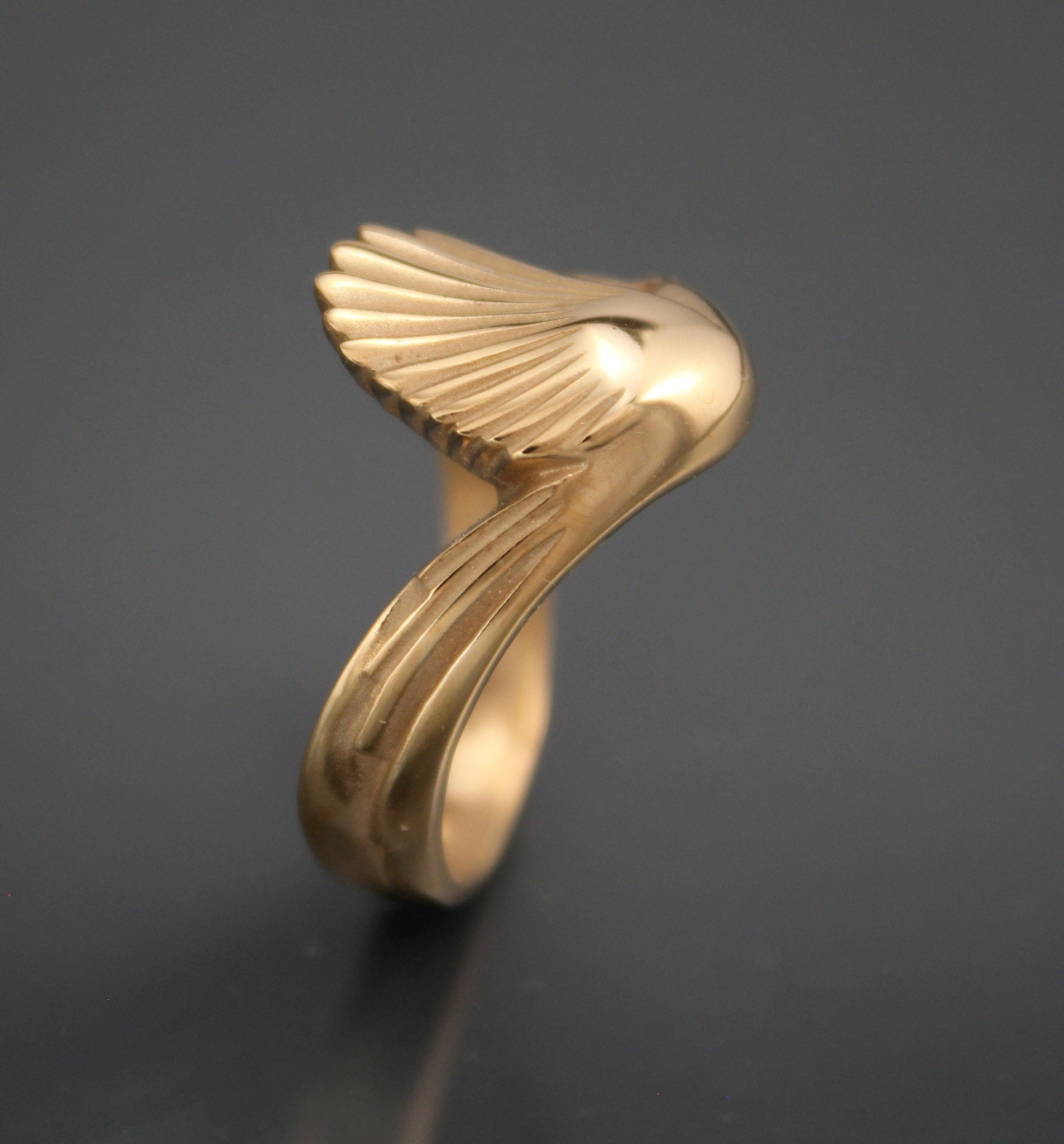 bronze magpie ring