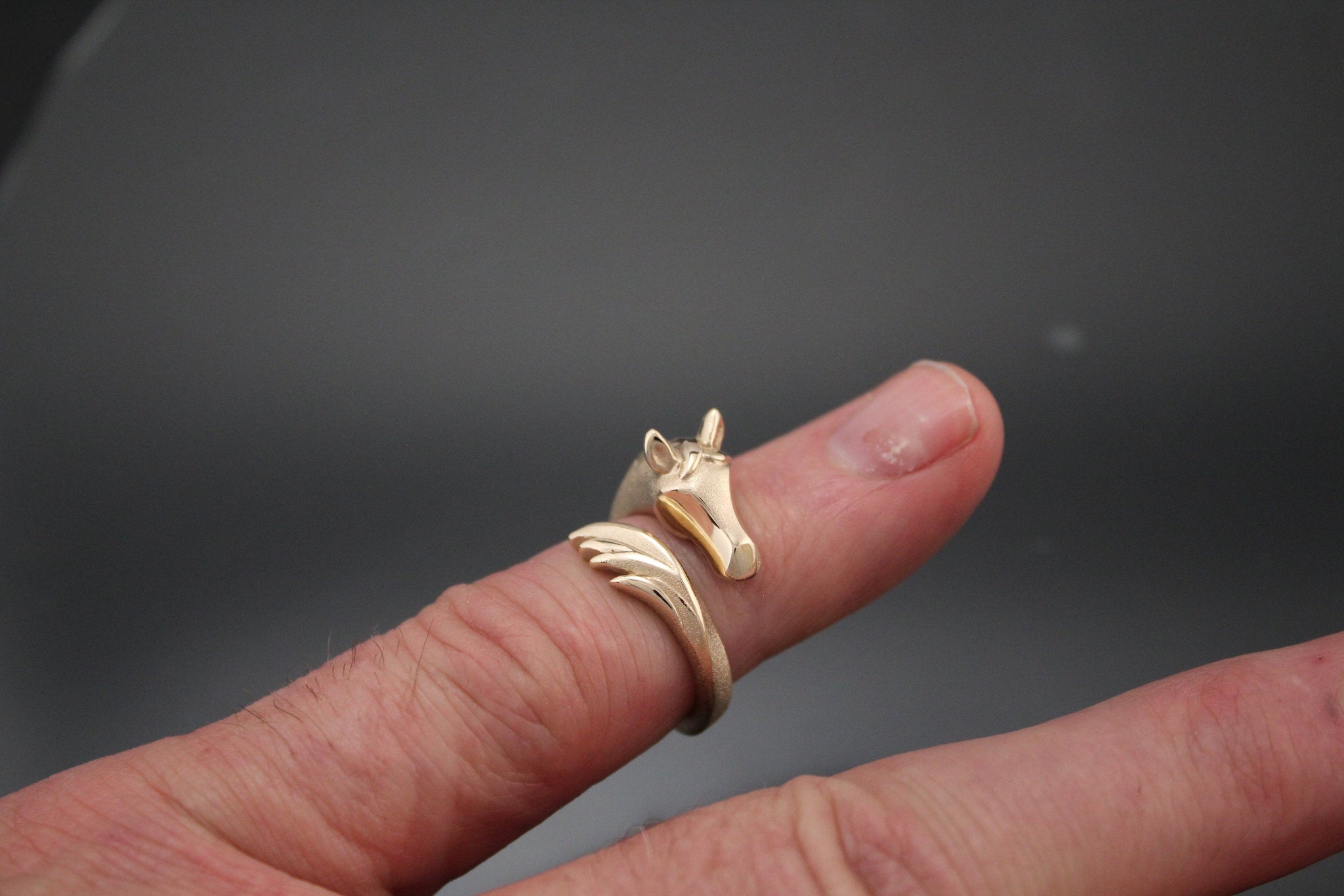 gold horse ring
