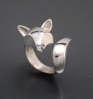 adjustable silver fox ring