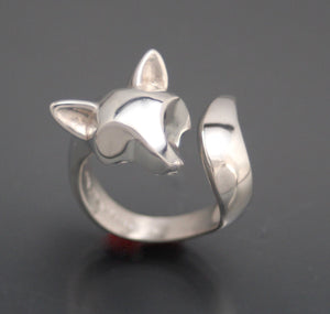 adjustable silver fox ring