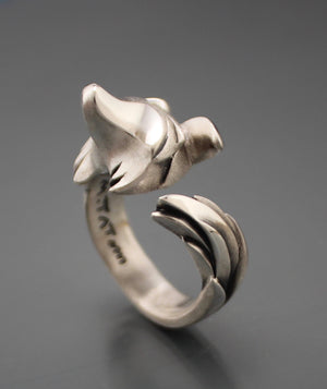 silver ring, border collie/Australian Shepard