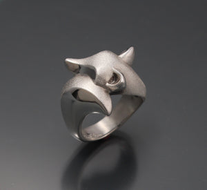 sterling silver, fox ring
