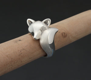 sterling silver, fox ring