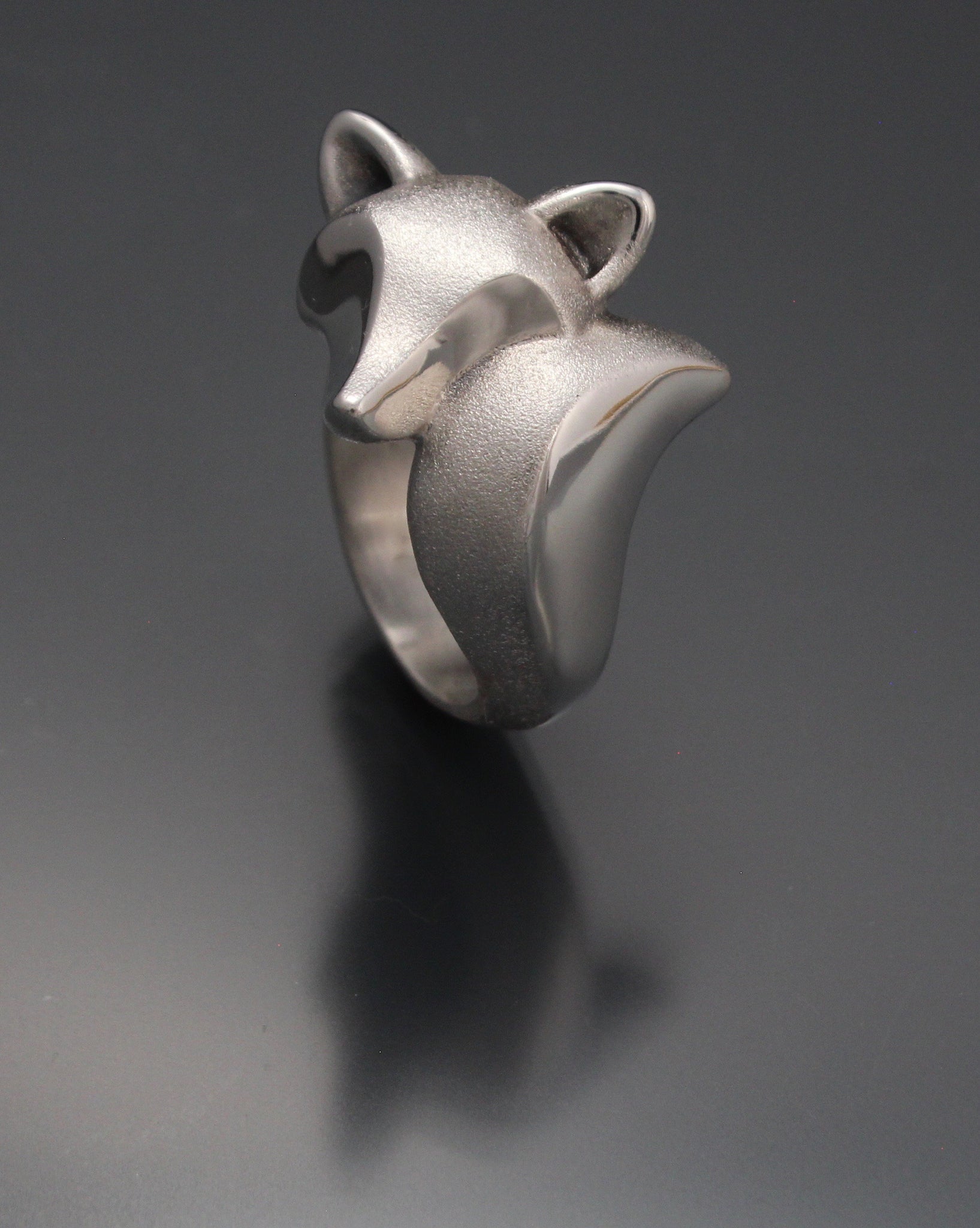 sterling silver, fox ring