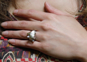 sterling silver, fox ring