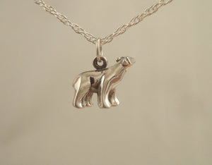 silver polar bear pendant or necklace