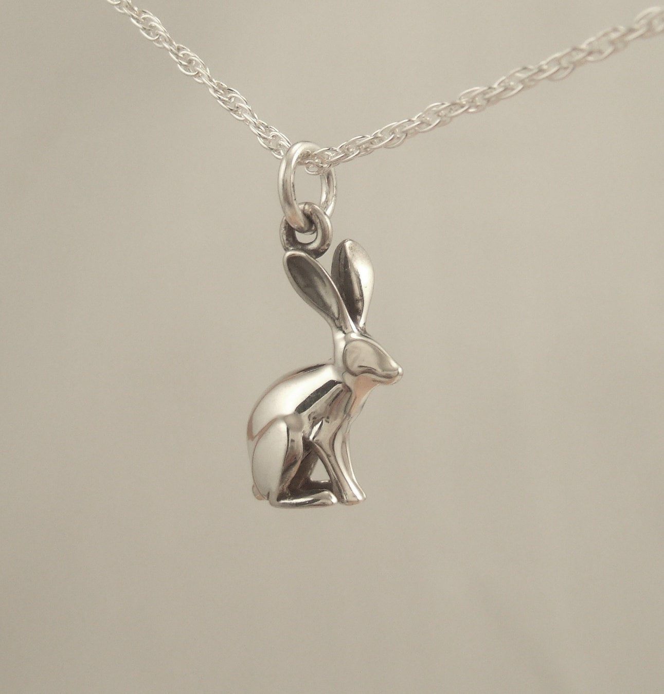 silver jackrabbit pendant
