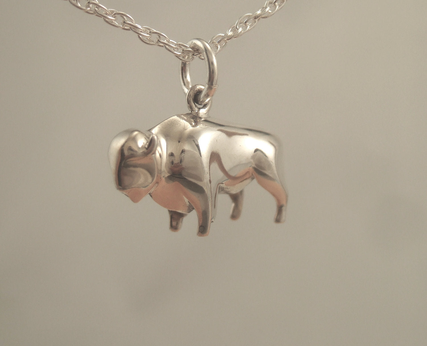 silver buffalo pendant/charm